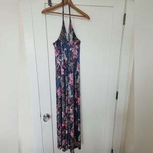 Floral Print Halter Maxi dress